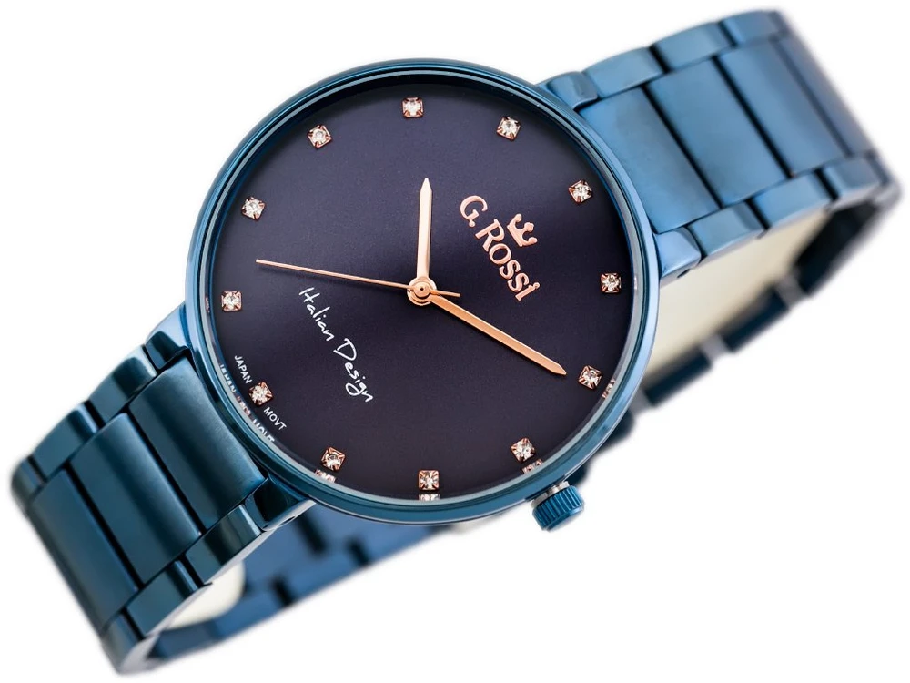 G. ROSSI WATCH - 11155B2-6F3 (zg784g) mėlynas + BOX