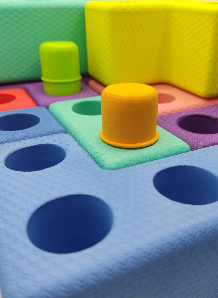 Gearjoy Dideli putplasčio Tetris kaladėlių rinkinys vaikams nuo 3 metų, 45 elementai