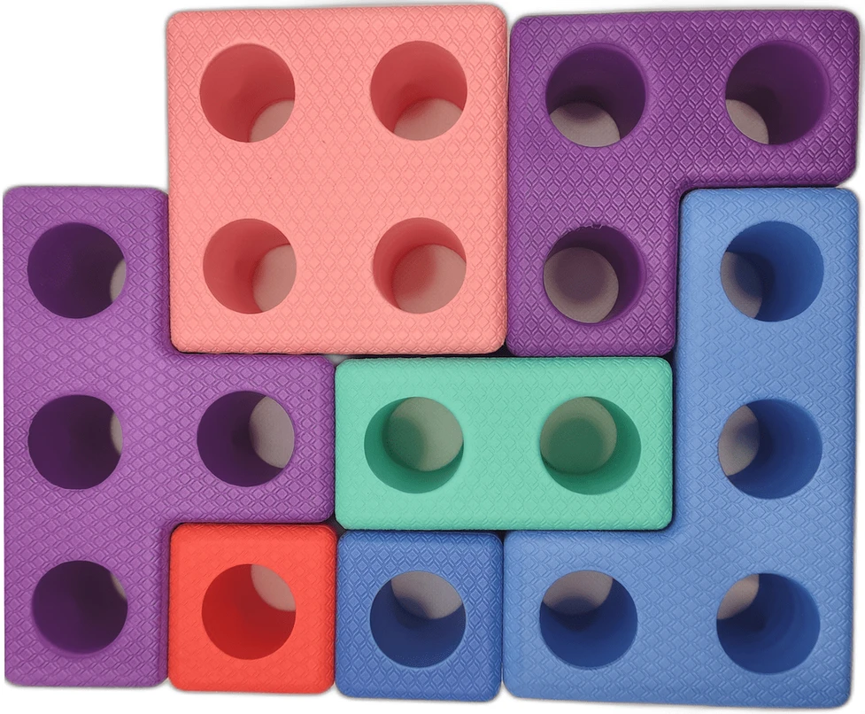 Gearjoy Dideli putplasčio Tetris kaladėlių rinkinys vaikams nuo 3 metų, 45 elementai