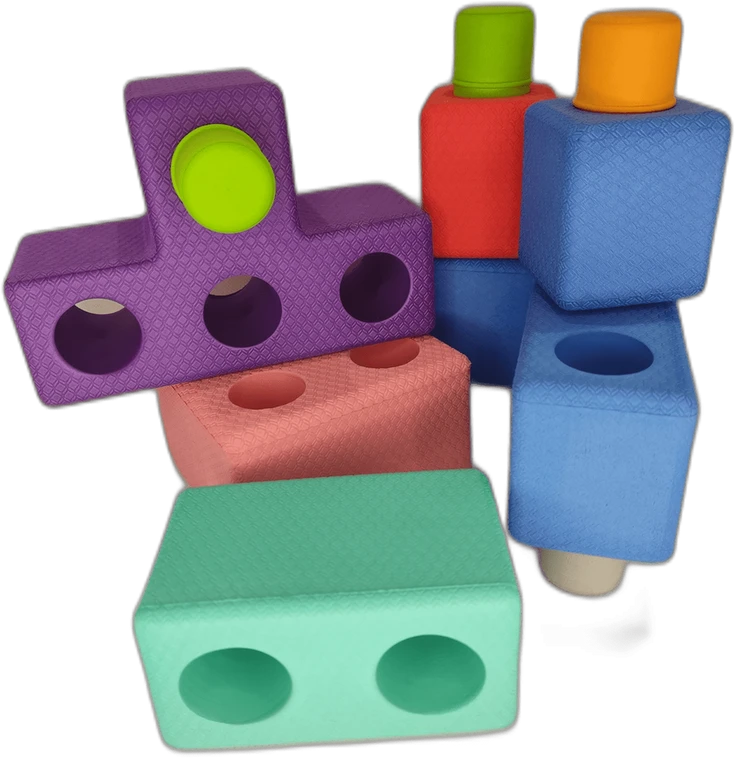 Gearjoy Dideli putplasčio Tetris kaladėlių rinkinys vaikams nuo 3 metų, 45 elementai