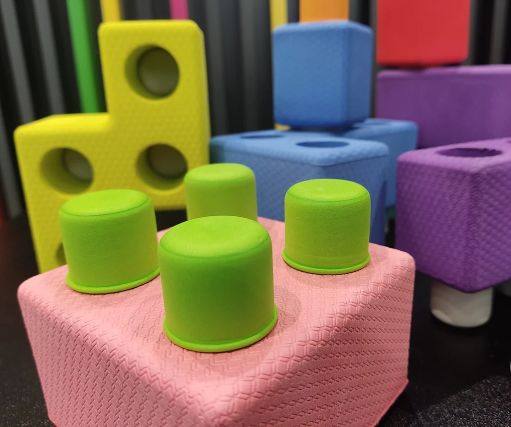 Gearjoy Dideli putplasčio Tetris kaladėlių rinkinys vaikams nuo 3 metų, 45 elementai