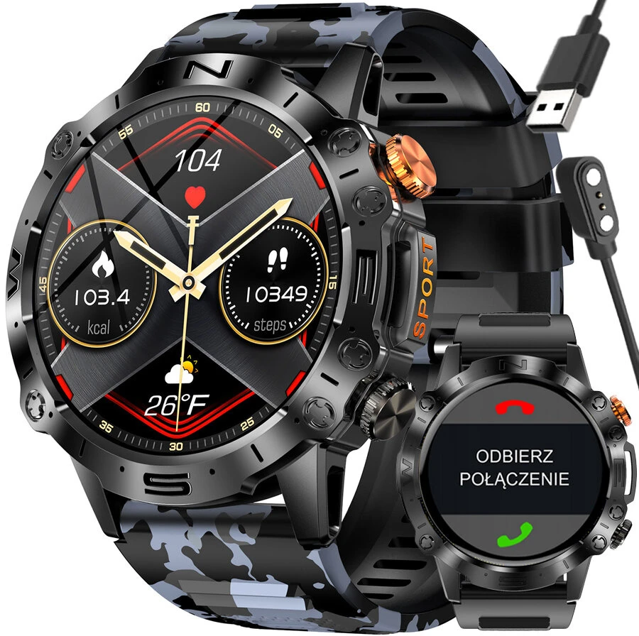 GRAVITY GT20-5 MEN S Išmanusis laikrodis - AMOLED, ADDITIONAL BELT (sg024e)