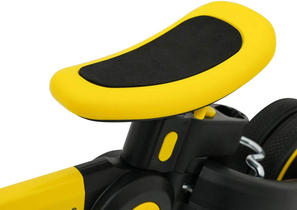 Stumiamas triratukas su rankene Happy Bike 3in1 Sportrike geltonos spalvos
