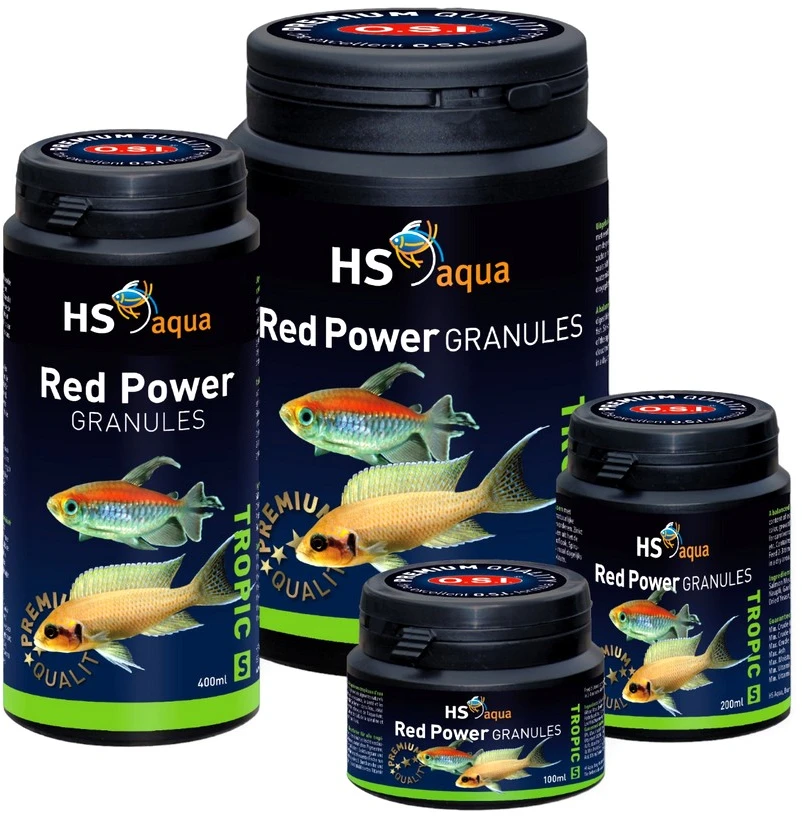 HS AQUA raudonos granulės žuvims 400 ml