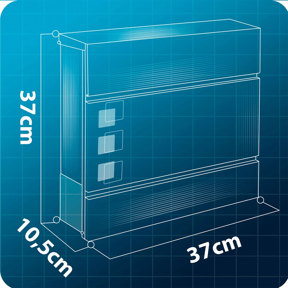 Humberg Antracito spalvos pašto dėžutė 37x37x10,5 cm HM-863
