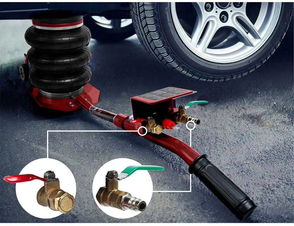 Humberg Pneumatinis automobilinis keltuvas, 3.5 tonos keliamosios galios, didelio našumo grindų keltuvas automobiliams, sunkvežimiams ir visureigiams, hidraulinis keltuvas garažui ir pagalbai kelyje