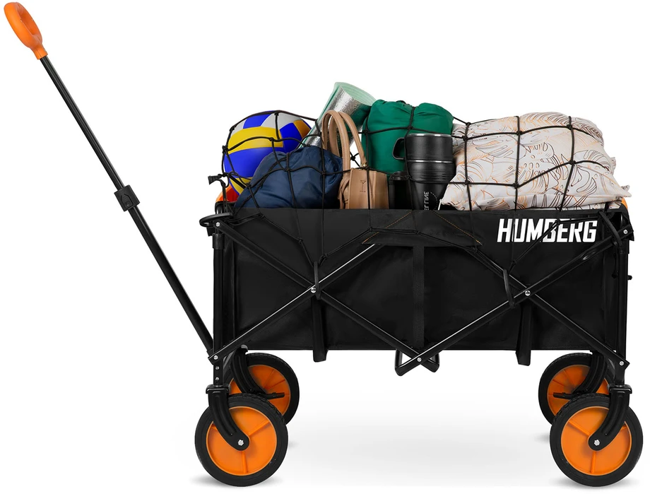 Humberg HM-513 sulankstomas 100 l transportavimo vežimėlis su tinklu