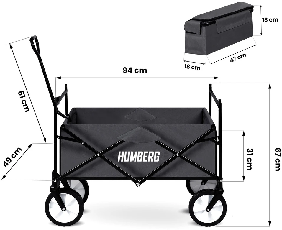 Sulankstomas transportavimo vežimėlis 80l Humberg HM-514