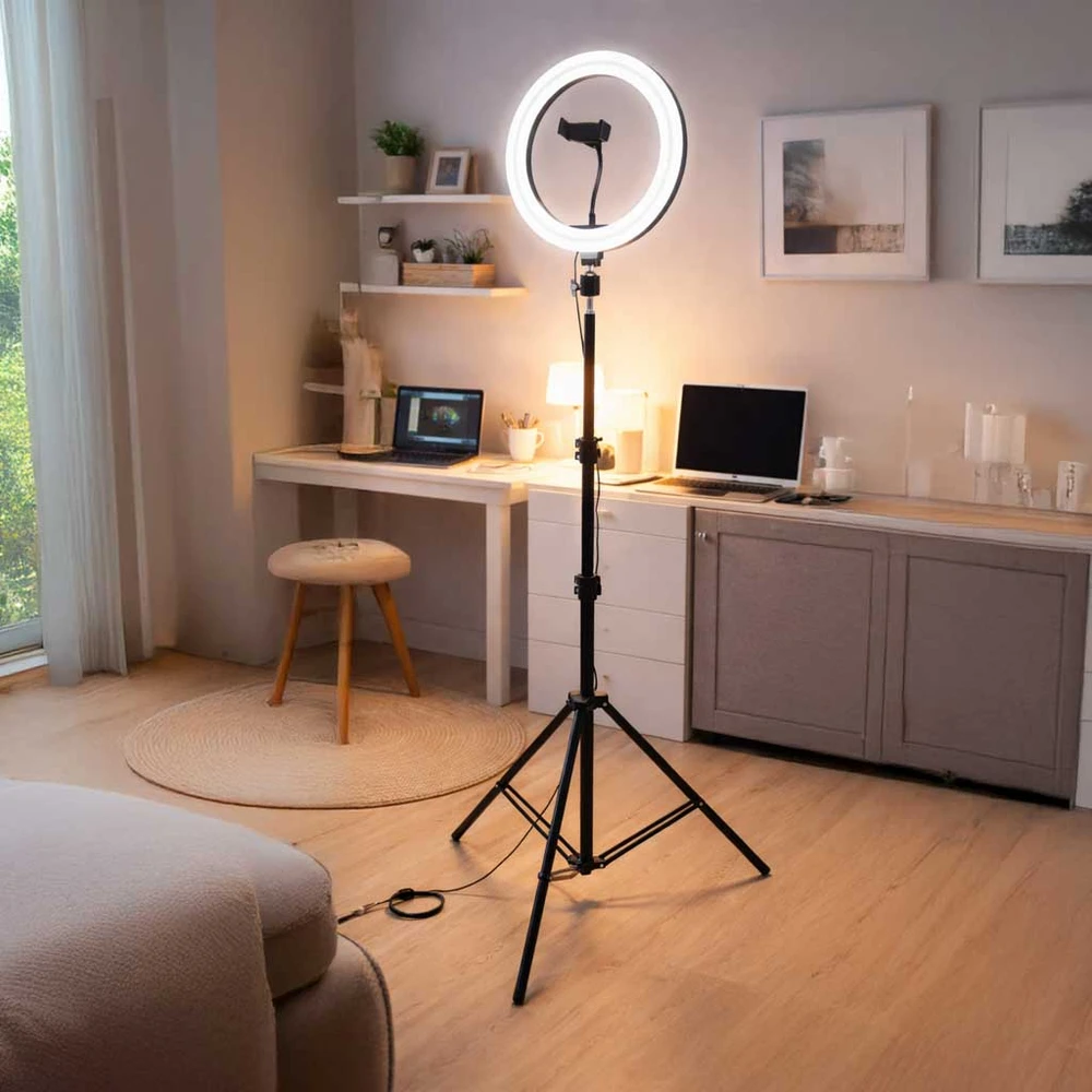 Ikonka 60W RING LED selfie makiažo lempa