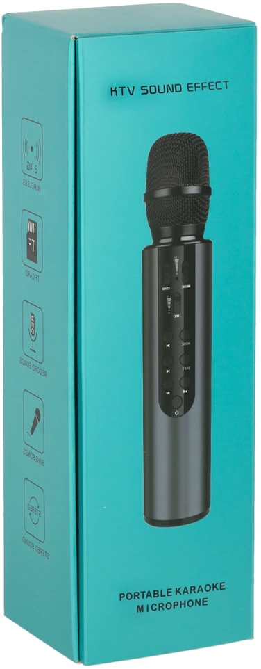 Ikonka Bluetooth belaidis karaokės mikrofonas auksinis