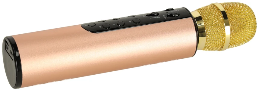 Ikonka Bluetooth belaidis karaokės mikrofonas auksinis