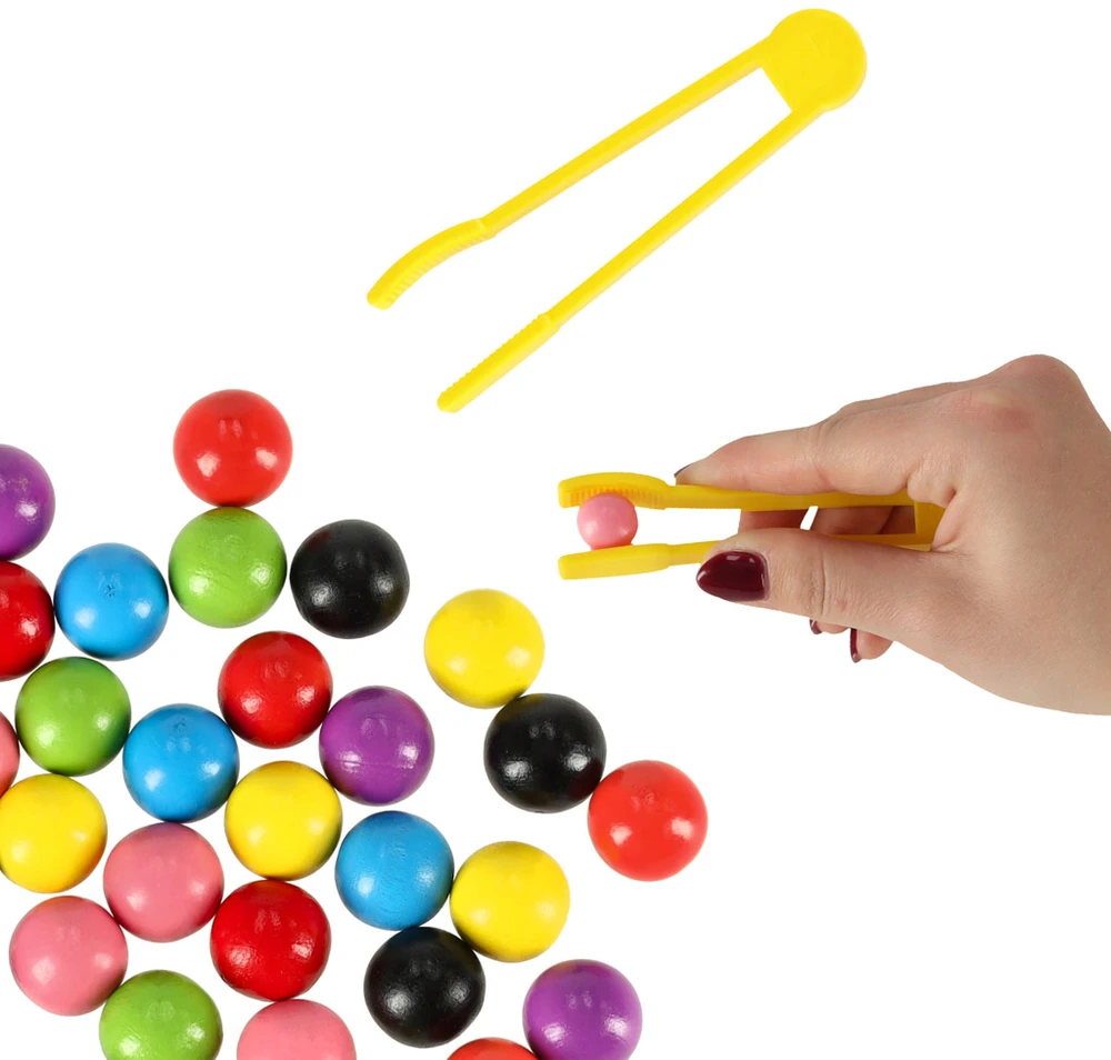 Ikonka Edukacinė dėlionė spalvoti montessori kamuoliukai