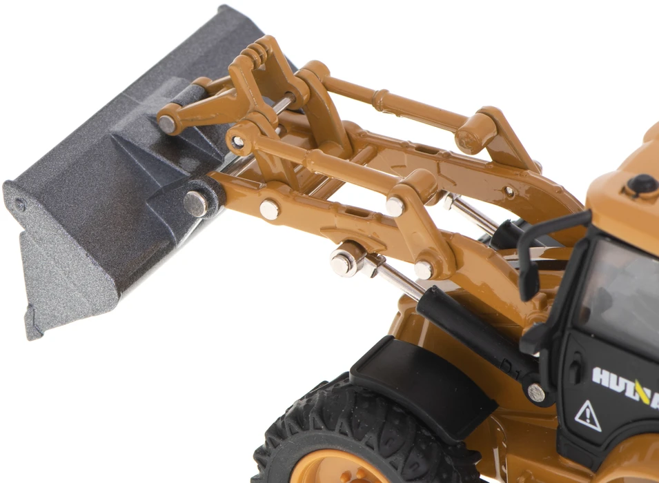Ikonka Ekskavatorius-krautuvas buldozeris su kaušu Metalinis liejimo modelis H-toys 1704 1:50