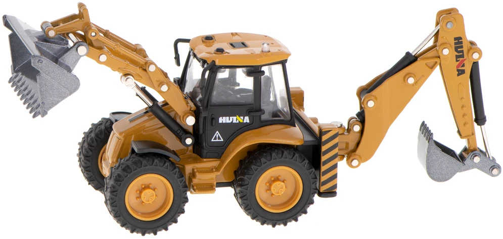 Ikonka Ekskavatorius-krautuvas buldozeris su kaušu Metalinis liejimo modelis H-toys 1704 1:50