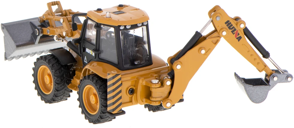 Ikonka Ekskavatorius-krautuvas buldozeris su kaušu Metalinis liejimo modelis H-toys 1704 1:50
