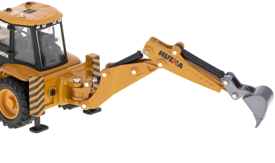 Ikonka Ekskavatorius-krautuvas buldozeris su kaušu Metalinis liejimo modelis H-toys 1704 1:50