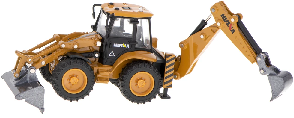 Ikonka Ekskavatorius-krautuvas buldozeris su kaušu Metalinis liejimo modelis H-toys 1704 1:50