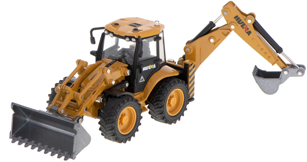 Ikonka Ekskavatorius-krautuvas buldozeris su kaušu Metalinis liejimo modelis H-toys 1704 1:50