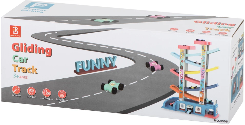 Ikonka Garažas su nuvažiavimu + 8 automobiliai
