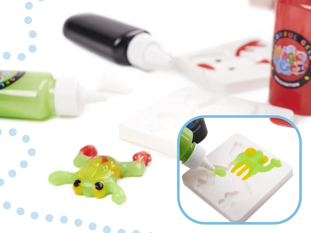 Ikonka Klej crystal glue slime 3D komplektas 26el.