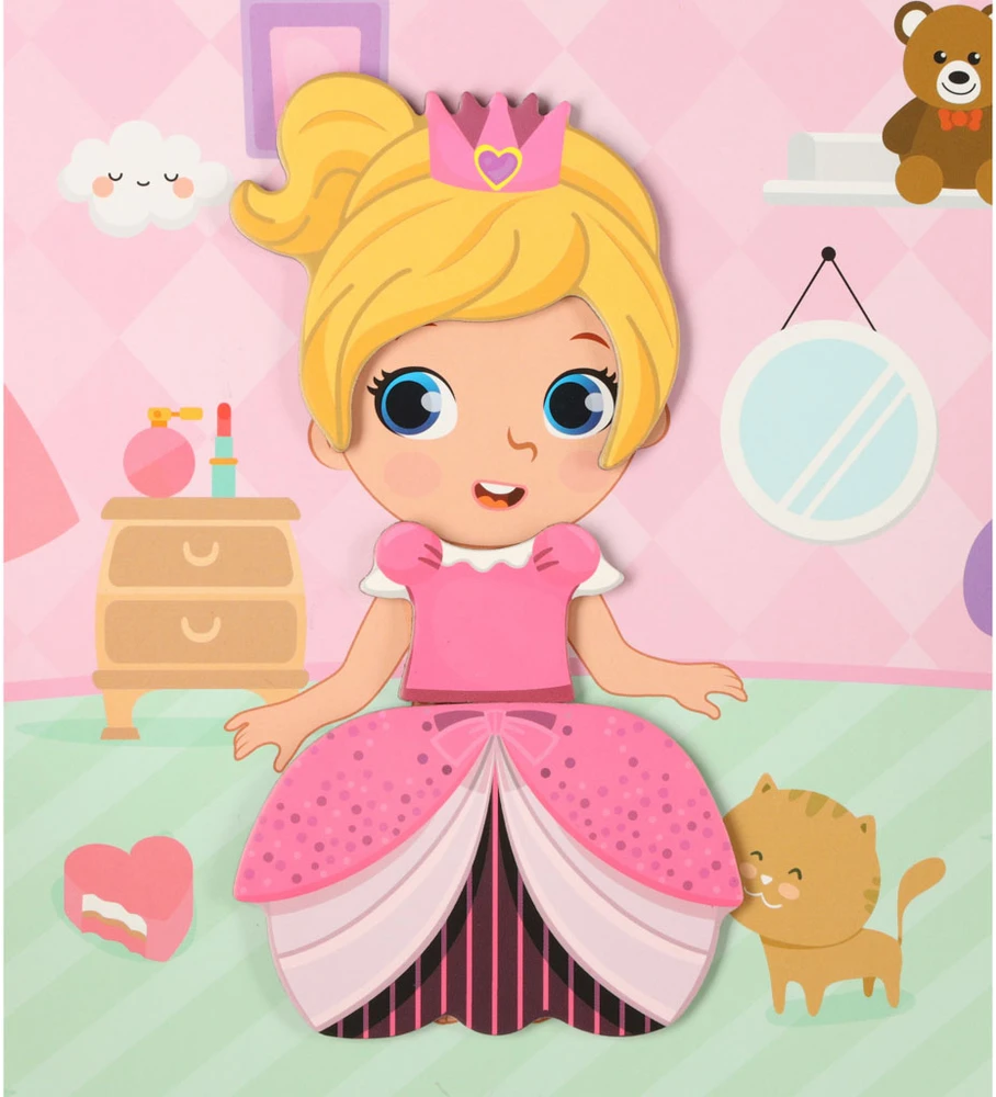 Ikonka Magnetinė dėlionė Dress up lėlė 51el.