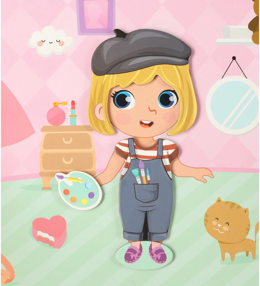 Ikonka Magnetinė dėlionė Dress up lėlė 51el.