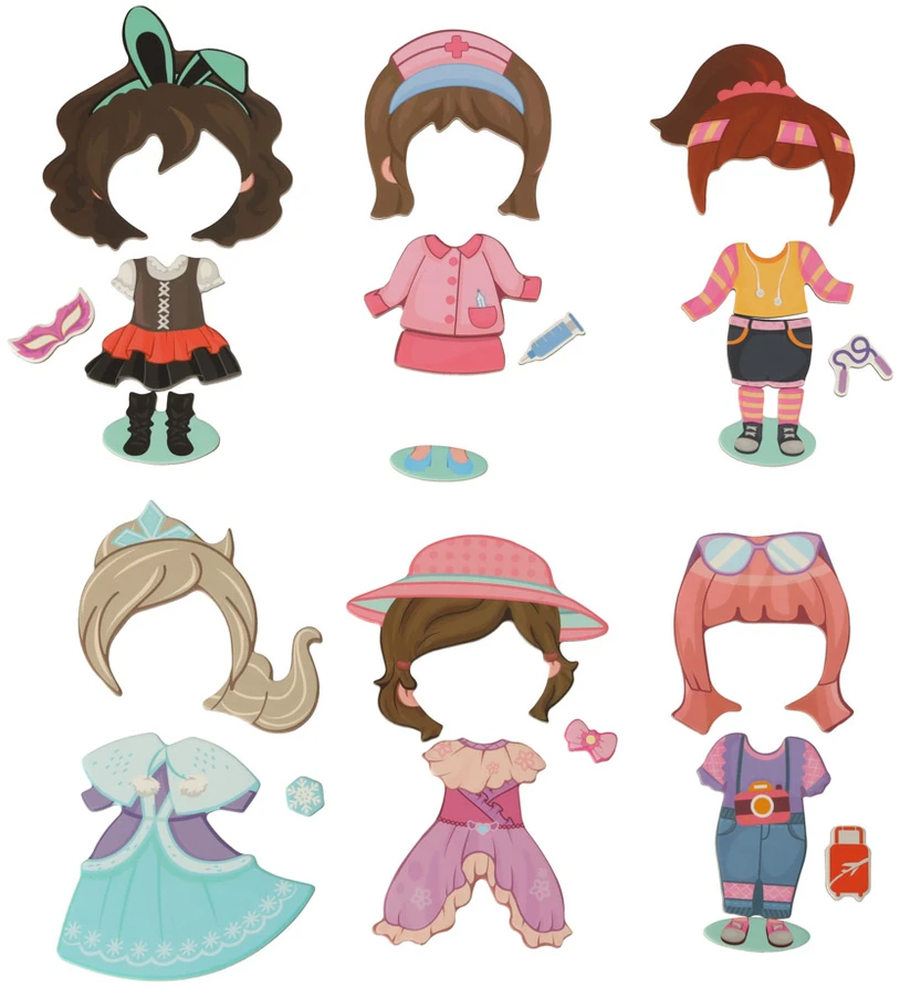 Ikonka Magnetinė dėlionė Dress up lėlė 51el.