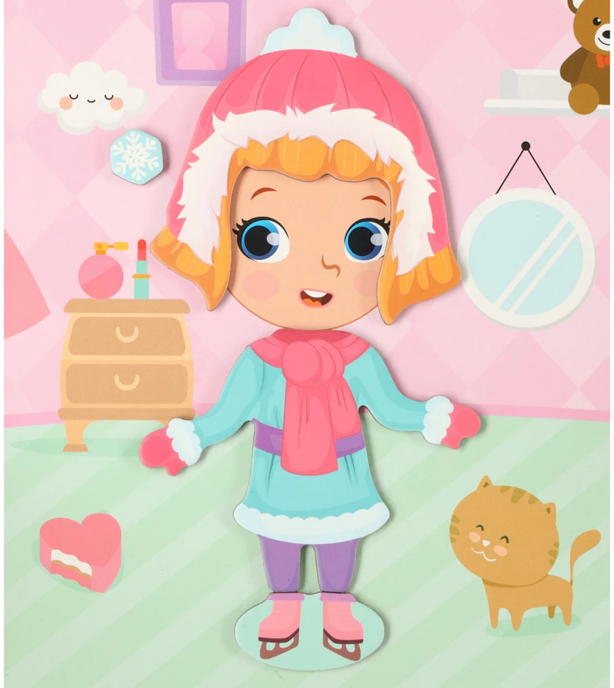 Ikonka Magnetinė dėlionė Dress up lėlė 51el.