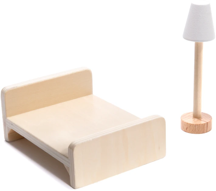 Ikonka MDF medinis lėlių namelis + baldai 78cm juodas LED