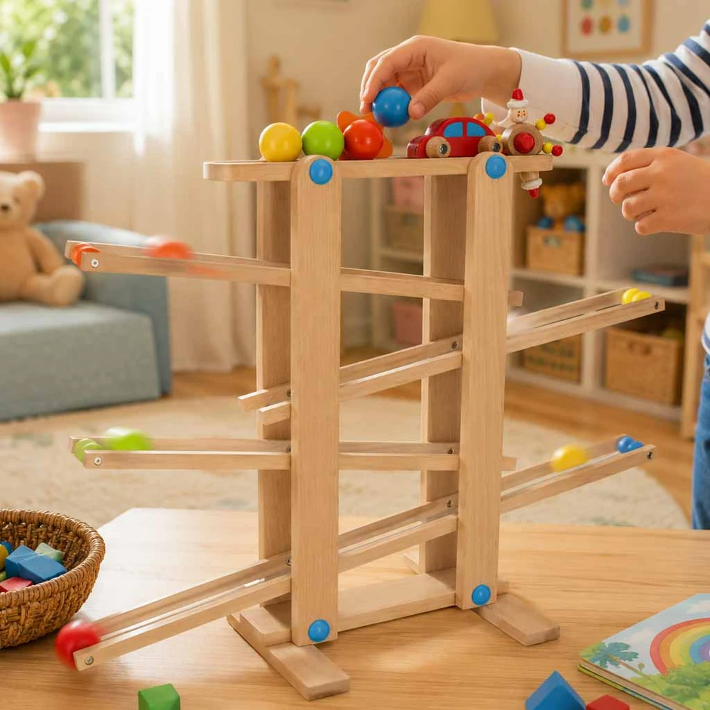 Ikonka Medinis Montessori kamuoliukų takas XXL