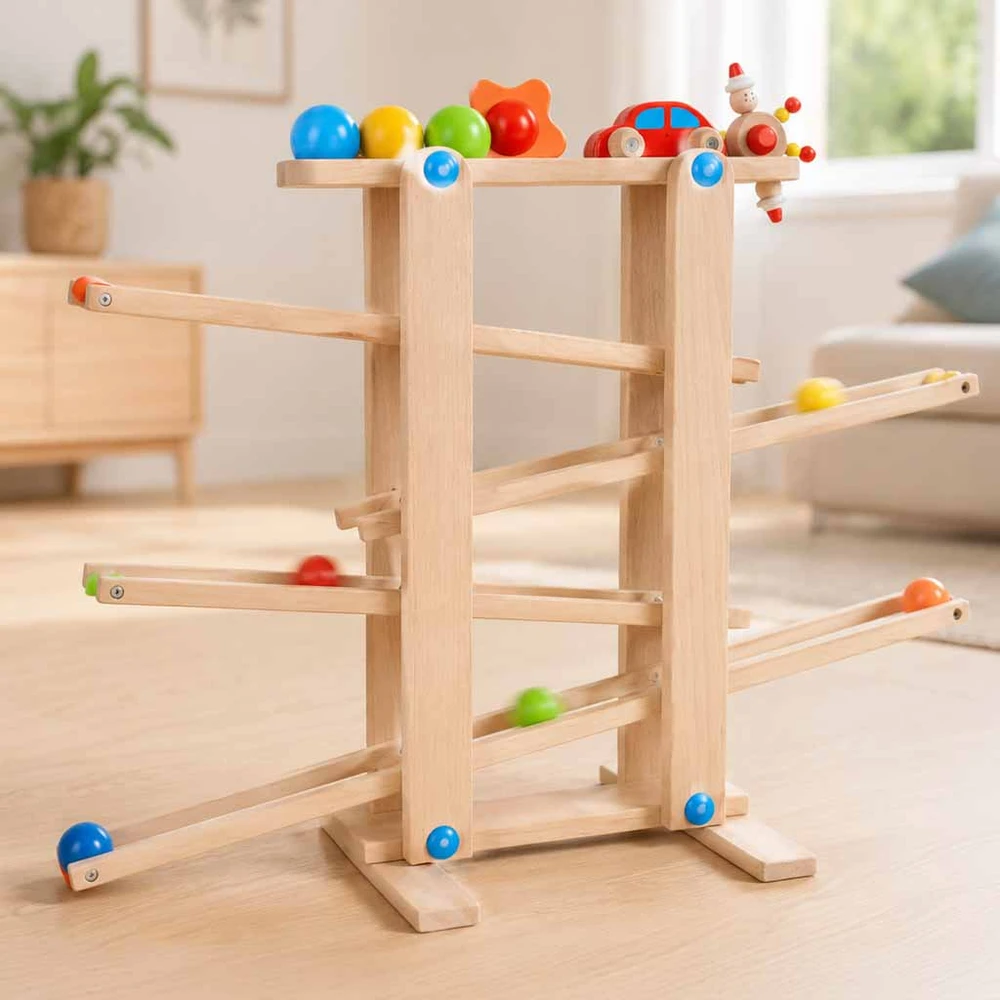 Ikonka Medinis Montessori kamuoliukų takas XXL