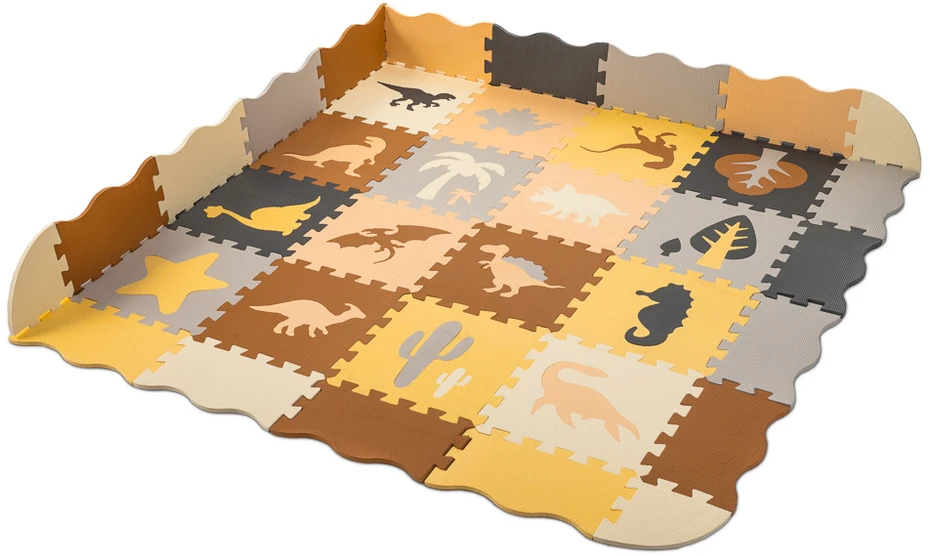 Ikonka Putų dėlionės kilimėlis / žaidimų kilimėlis 36el. dinozaurai 143cm x 143cm x1cm