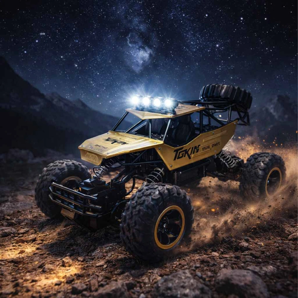 Ikonka RC automobilis Rock Crawler 1:12 4WD METAL aukso spalvos