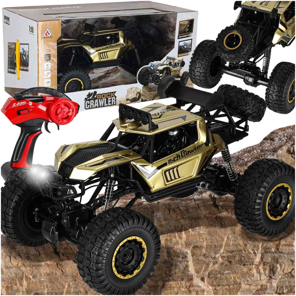Ikonka RC automobilis Rock Crawler 2.4GHz 1:8 51cm aukso spalvos