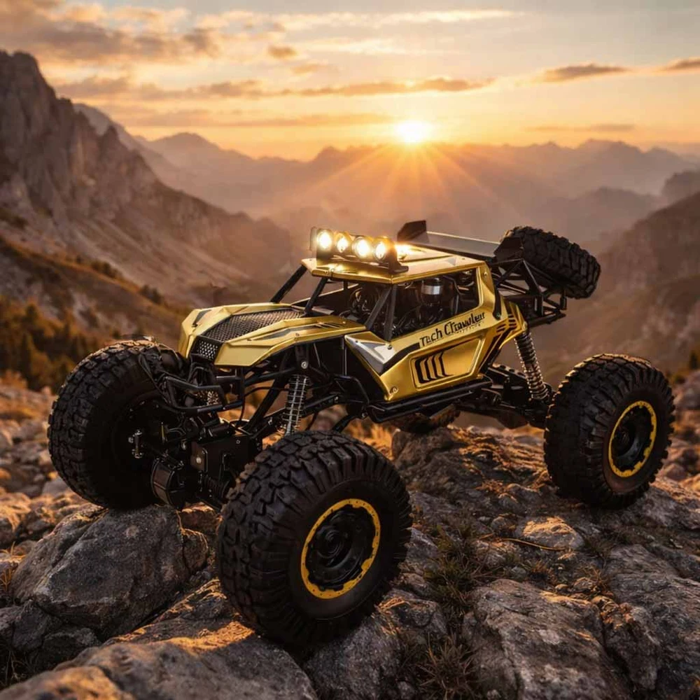 Ikonka RC automobilis Rock Crawler 2.4GHz 1:8 51cm aukso spalvos