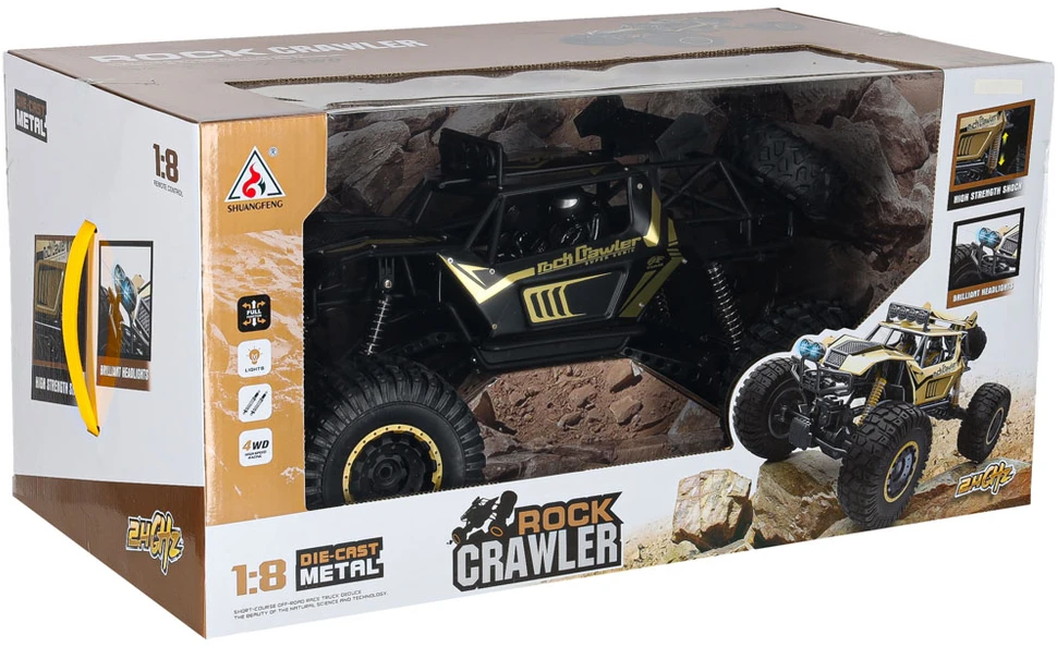Ikonka RC automobilis Rock Crawler 2.4GHz 1:8 51cm juodas