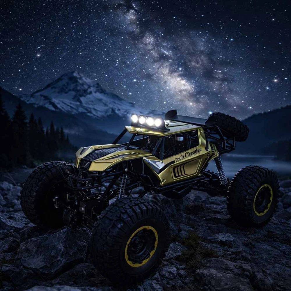Ikonka RC automobilis Rock Crawler 2.4GHz 1:8 51cm aukso spalvos