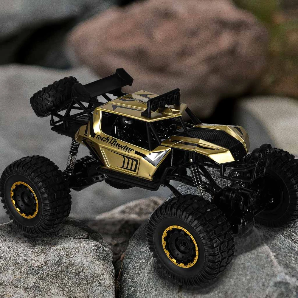Ikonka RC automobilis Rock Crawler 2.4GHz 1:8 51cm aukso spalvos
