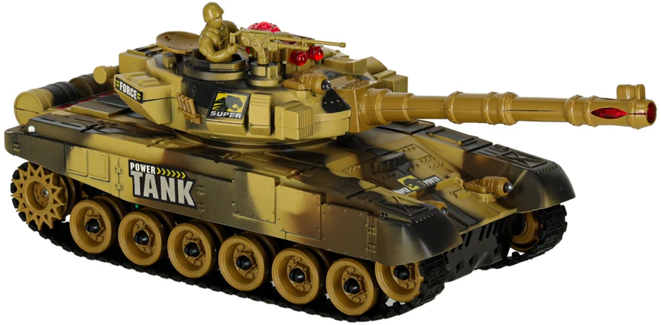 Ikonka RC karo tankas 9993 2,4 GHz dykumos tankas