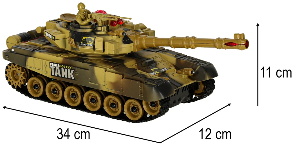 Ikonka RC karo tankas 9993 2,4 GHz dykumos tankas