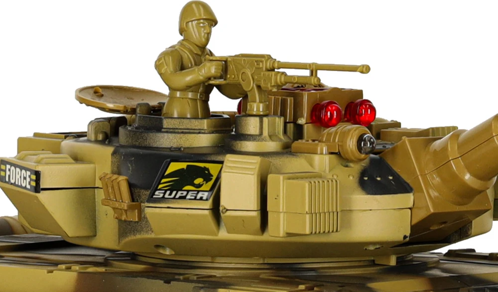 Ikonka RC karo tankas 9993 2,4 GHz dykumos tankas