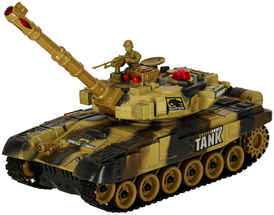 Ikonka RC karo tankas 9993 2,4 GHz dykumos tankas