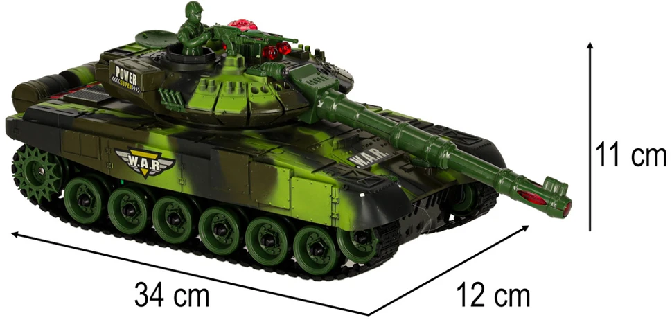 Ikonka RC karo tankas 9993 2,4 GHz miško kamufliažas