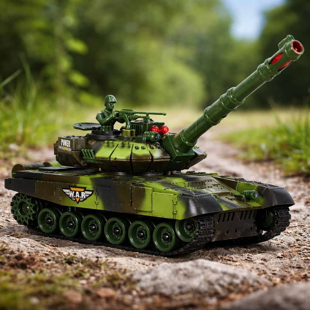 Ikonka RC karo tankas 9993 2,4 GHz miško kamufliažas