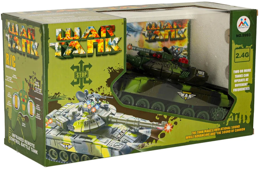 Ikonka RC karo tankas 9993 2,4 GHz miško kamufliažas