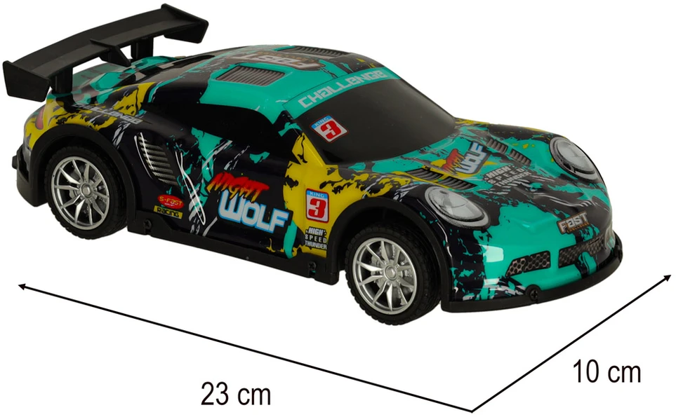 Ikonka RC sportinis automobilis mėlynos ir žalios spalvos