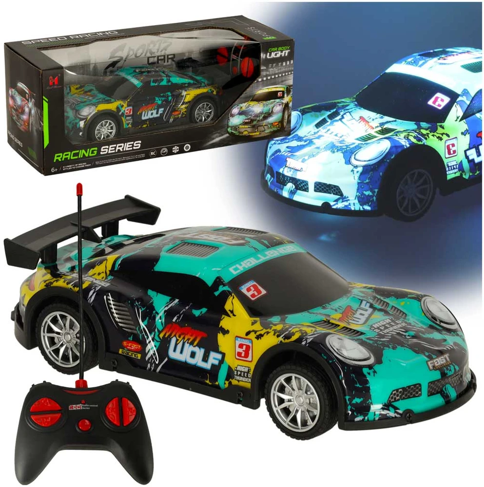 Ikonka RC sportinis automobilis mėlynos ir žalios spalvos