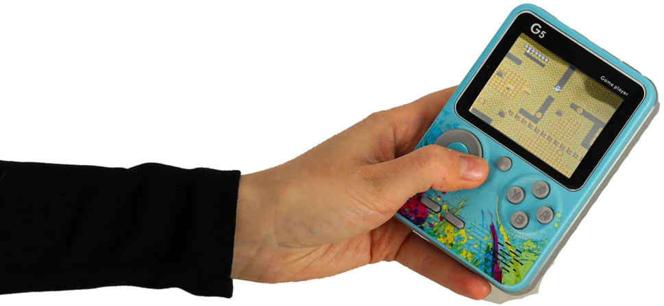 Ikonka Nešiojama mini retro žaidimų konsolė, mėlyna