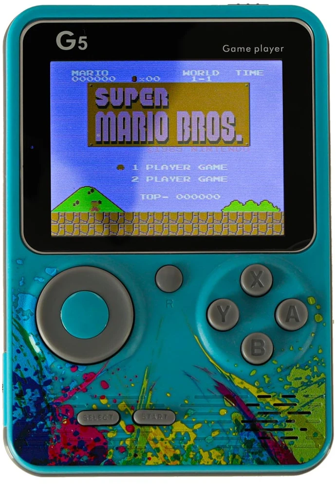 Ikonka Nešiojama mini retro žaidimų konsolė, mėlyna