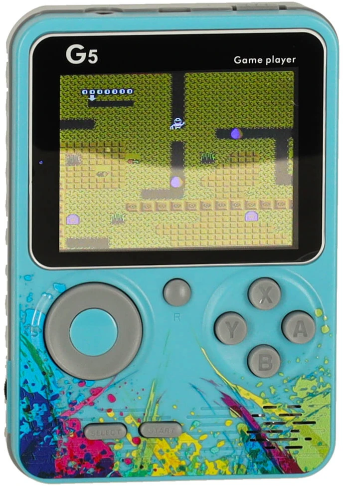 Ikonka Nešiojama mini retro žaidimų konsolė, mėlyna